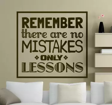 No Mistakes motivation quote wall text Sticker - TenStickers