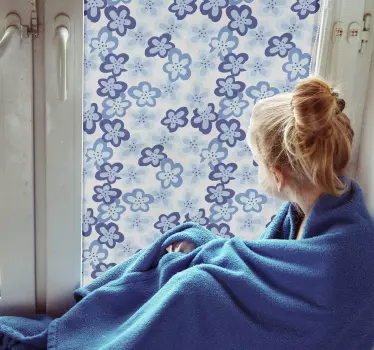 Nordic Flower Pattern window decal - TenStickers