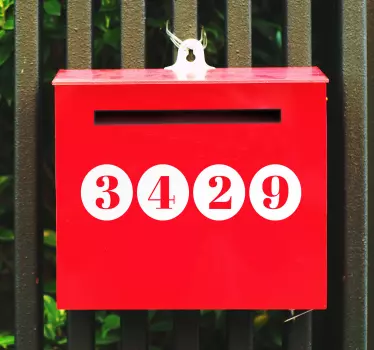 Numbers and dots custom address mailbox sticker - TenStickers