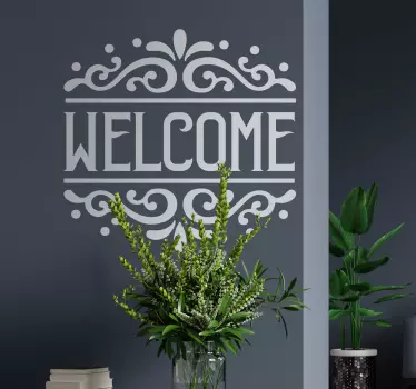 Old sign welcome home quote wall sticker - TenStickers