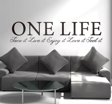 ONE LIFE FACE IT LIVE quote wall sticker - TenStickers