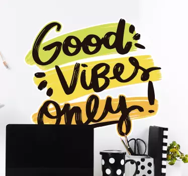 Only Positive Vibes quote wall sticker - TenStickers