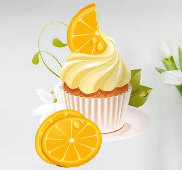 Orange Dessert Vinyl Sticker - TenStickers