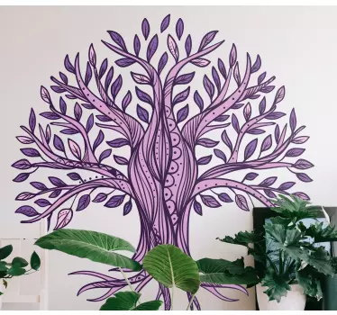 Original purple tree dining room sticker - TenStickers