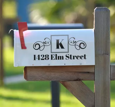 Ornamental  address custom mailbox sticker - TenStickers