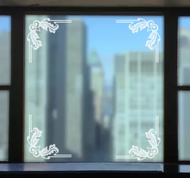 Ornamental Corners Window Sticker - TenStickers
