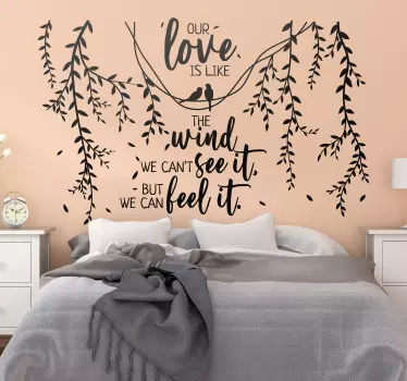 Our love is like a wind phrase  love wall sticker - TenStickers