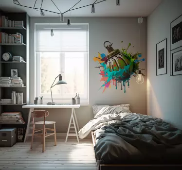 Paint splatter granade urban wall sticker - TenStickers
