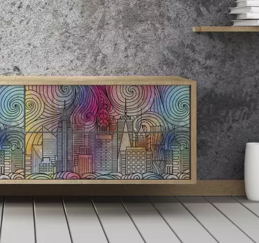 Painting city  furniture decal - TenStickers