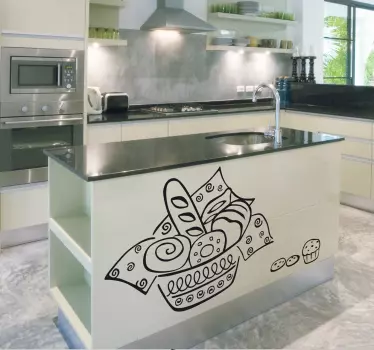 Pastry Basket Kitchen Decal - TenStickers