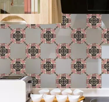 Victorian geometric design tile sticker - TenStickers