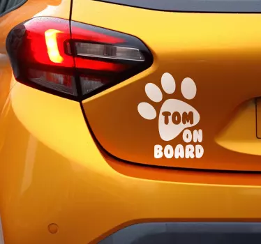 Pet paw with name custom sticker - TenStickers
