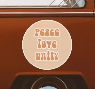 Peace love unity circle Car Decal - TenStickers