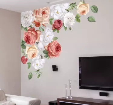 peonies Home Wall Sticker - TenStickers