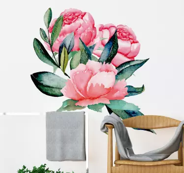 Peonies Wall Sticker - TenStickers