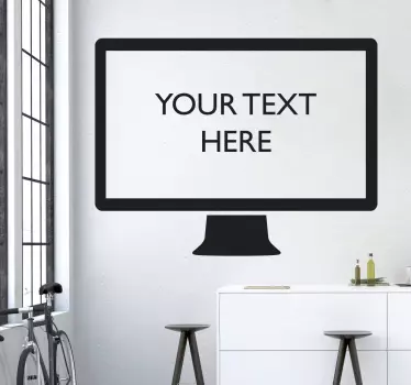 Personalised Computer Screen Text Wall Sticker - TenStickers