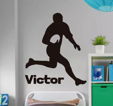 Personalised Rugby Player Name Sticker - TenStickers