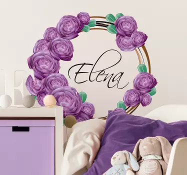 Personalized botanical name wall sticker - TenStickers