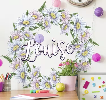 Personalized daisy crown Custom Sticker - TenStickers