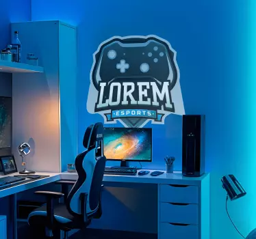 personalized "e-sports" logo video game sticker - TenStickers