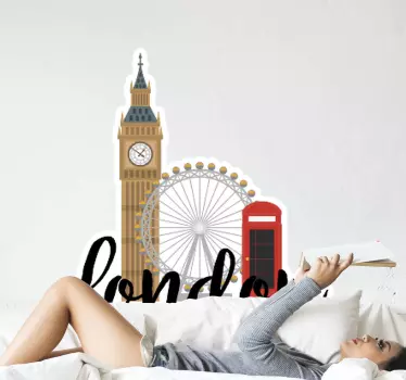 Phone box and landmark  London decals - TenStickers