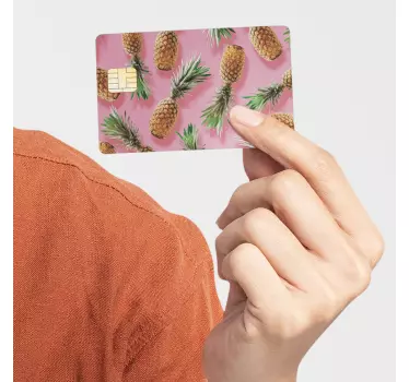 Pineapple pattern bank card sticker - TenStickers