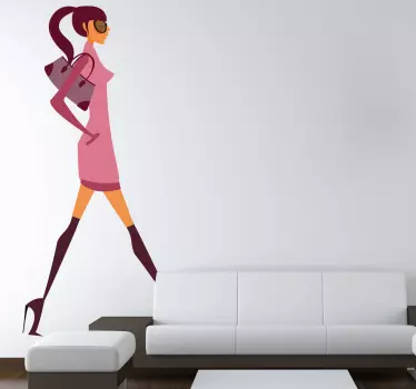 Pink Dress Fashion Sticker - TenStickers