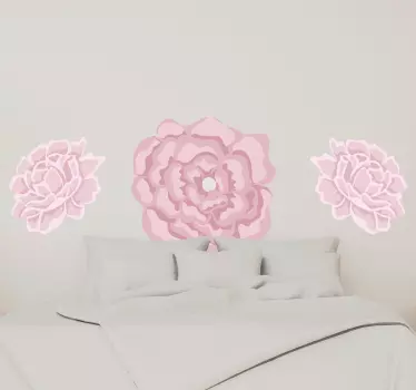 Pink Floral Accents flower wall sticker - TenStickers