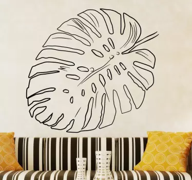 Leaf outline design plant wall sticker - TenStickers