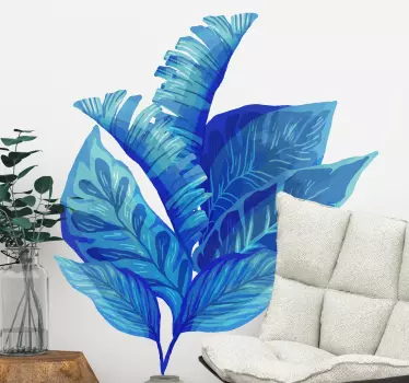 Plant sticker blue leaf arrangement - TenStickers