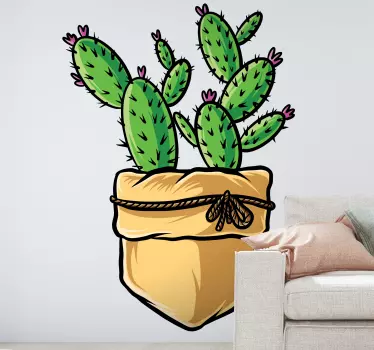 Plant sticker cactus in pot - TenStickers