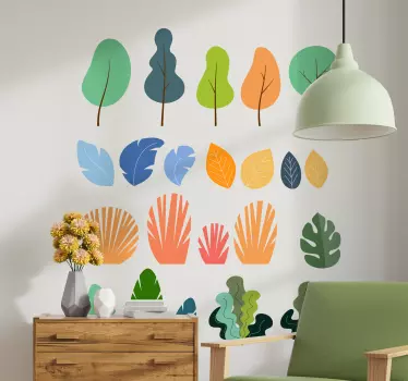 Plant sticker colorful leaf collection - TenStickers