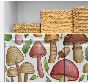 Plant sticker colorful mushroom design - TenStickers