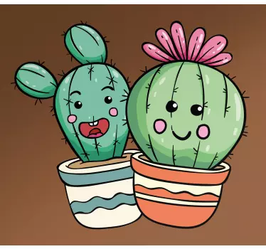 Plant sticker cute cartoon cacti design - TenStickers