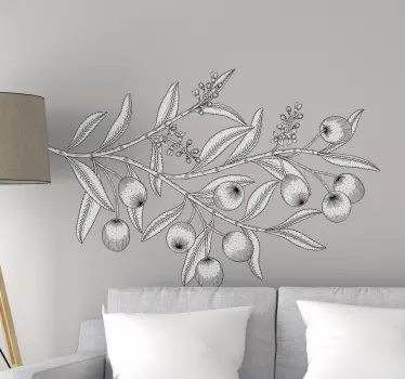 Plant sticker elegant olive branch design - TenStickers
