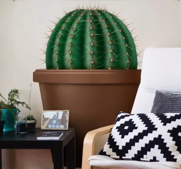 Plant sticker stylized cactus pot - TenStickers