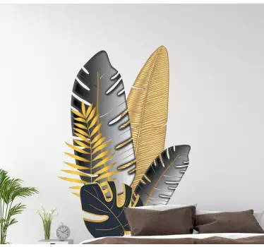 Plant sticker stylized leaf design - TenStickers