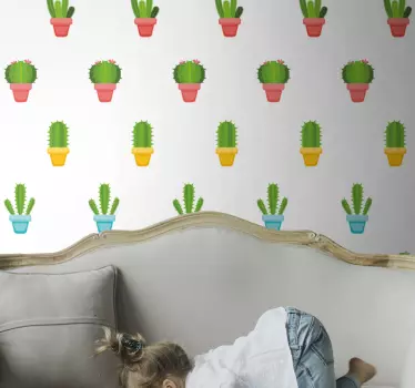 Plant sticker with cacti pattern design - TenStickers