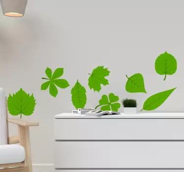 Plant sticker with green leaf patterns - TenStickers