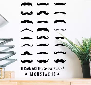 Poirot Moustache character wall decal - TenStickers