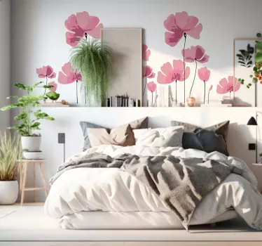 Poppies Flower Wall Sticker - TenStickers