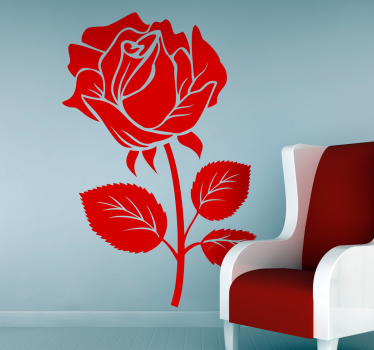 Pretty bold rose flower wall sticker sticker - TenStickers