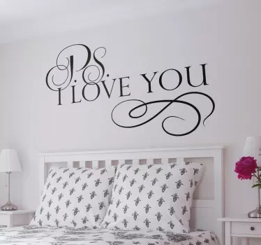 P.S. I ADORE YOU quote wall sticker - TenStickers