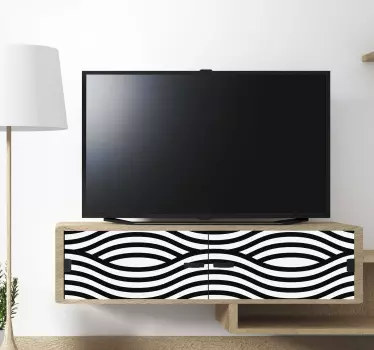 Psychedelic curved paint shapes decals for furniture - TenStickers