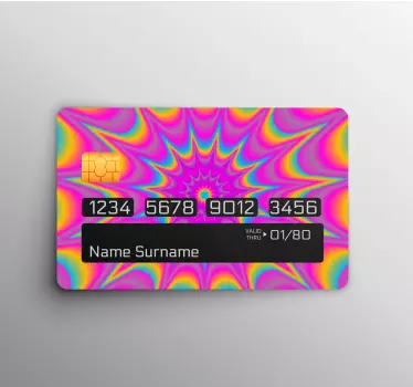 Psychedelic optical retro credit card sticker - TenStickers