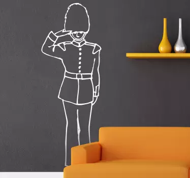 Queen's Guard Outline Wall Sticker - TenStickers