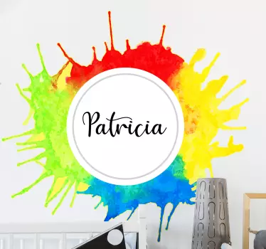Quote wall sticker colorful splash circle - TenStickers