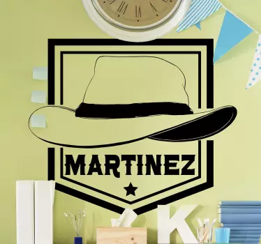 Quote wall sticker custom name hat design - TenStickers