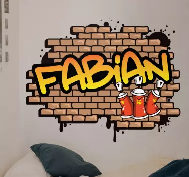 Quote wall sticker customizable graffiti design - TenStickers
