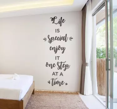 Quote wall sticker life is special enjoy it - TenStickers